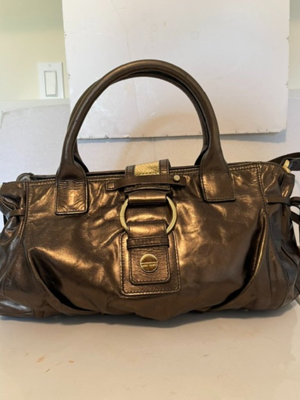 Kara James leather crossbody bag.